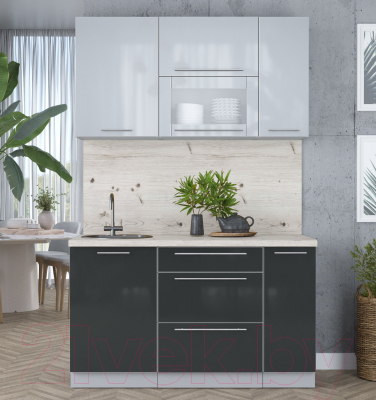 Кухонный гарнитур Интерлиния Мила Пластик 1.4 В
