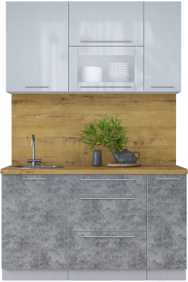 Кухонный гарнитур Интерлиния Мила Пластик 1.4 В - фото