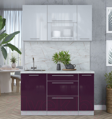 Кухонный гарнитур Интерлиния Мила Пластик 1.4 В