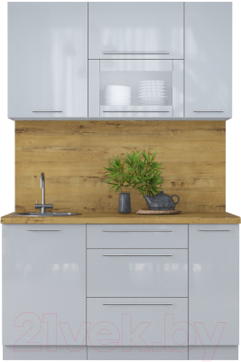 Кухонный гарнитур Интерлиния Мила Пластик 1.4 В - фото