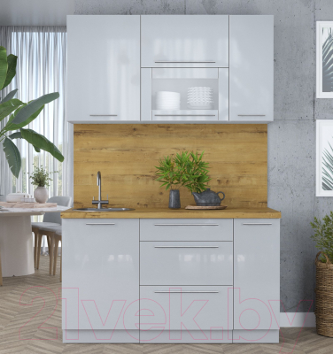Кухонный гарнитур Интерлиния Мила Пластик 1.4 В