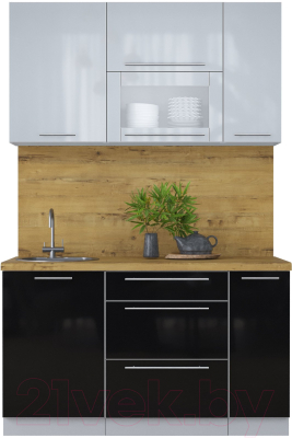 Кухонный гарнитур Интерлиния Мила Пластик 1.4 В - фото