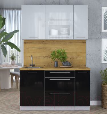 Кухонный гарнитур Интерлиния Мила Пластик 1.4 В