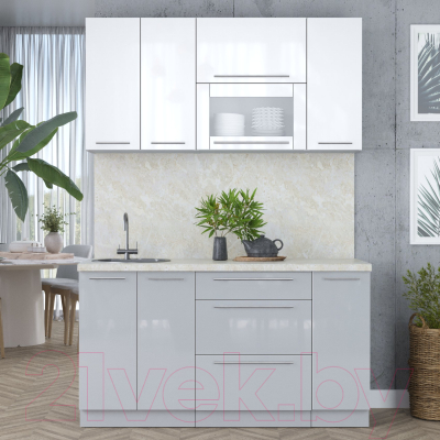 Кухонный гарнитур Интерлиния Мила Пластик 1.5 В