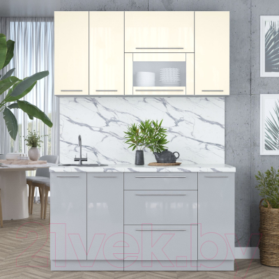 Кухонный гарнитур Интерлиния Мила Пластик 1.5 В