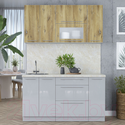 Кухонный гарнитур Интерлиния Мила Пластик 1.5 В