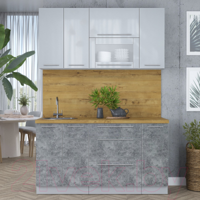 Кухонный гарнитур Интерлиния Мила Пластик 1.5 В