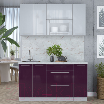 Кухонный гарнитур Интерлиния Мила Пластик 1.5 В