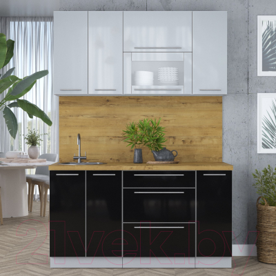 Кухонный гарнитур Интерлиния Мила Пластик 1.5 В