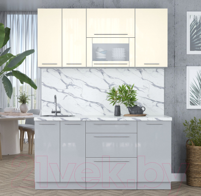 Кухонный гарнитур Интерлиния Мила Пластик 1.6 В