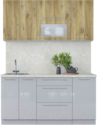 Кухонный гарнитур Интерлиния Мила Пластик 1.6 В - фото