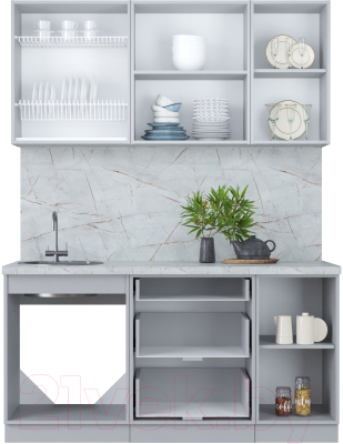 Кухонный гарнитур Интерлиния Мила Пластик 1.6 В