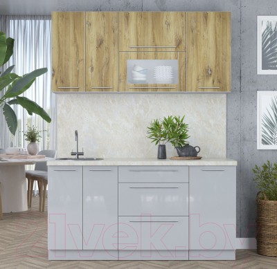 Кухонный гарнитур Интерлиния Мила Пластик 1.6 В