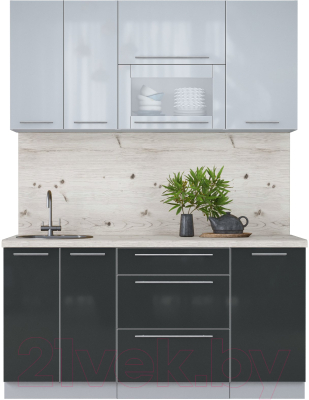 Кухонный гарнитур Интерлиния Мила Пластик 1.6 В - фото