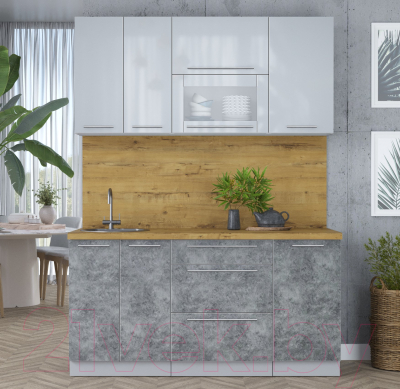 Кухонный гарнитур Интерлиния Мила Пластик 1.6 В