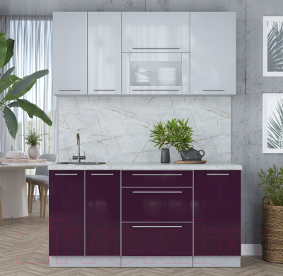 Кухонный гарнитур Интерлиния Мила Пластик 1.6 В