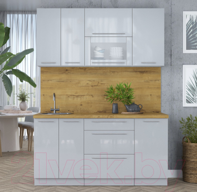 Кухонный гарнитур Интерлиния Мила Пластик 1.6 В