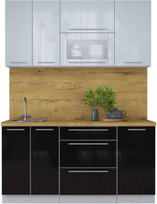 Кухонный гарнитур Интерлиния Мила Пластик 1.6 В - фото