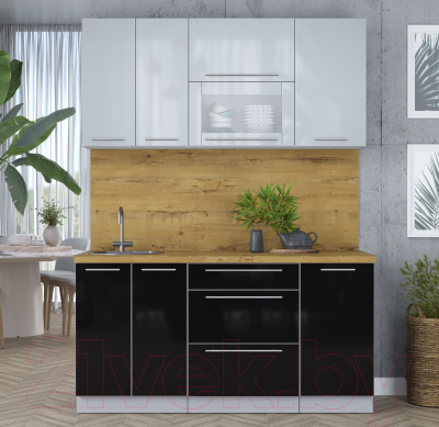 Кухонный гарнитур Интерлиния Мила Пластик 1.6 В