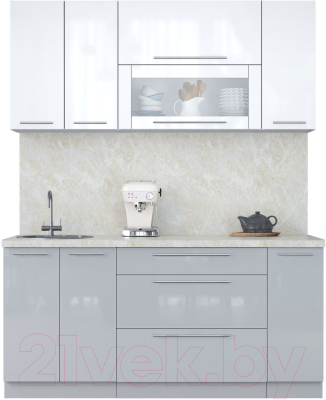 Кухонный гарнитур Интерлиния Мила Пластик 1.7 В - фото