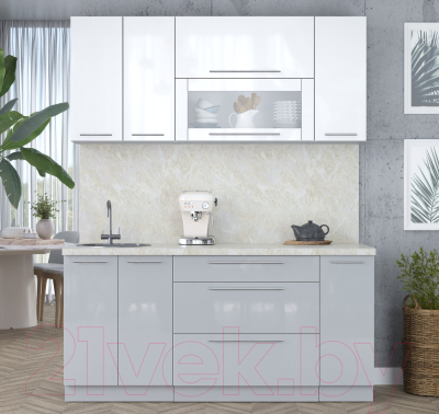 Кухонный гарнитур Интерлиния Мила Пластик 1.7 В