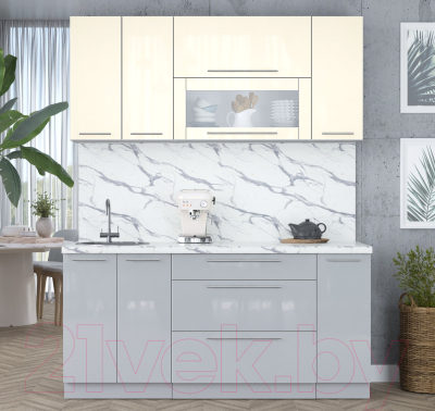Кухонный гарнитур Интерлиния Мила Пластик 1.7 В