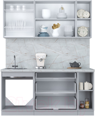 Кухонный гарнитур Интерлиния Мила Пластик 1.7 В
