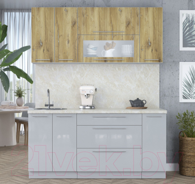 Кухонный гарнитур Интерлиния Мила Пластик 1.7 В