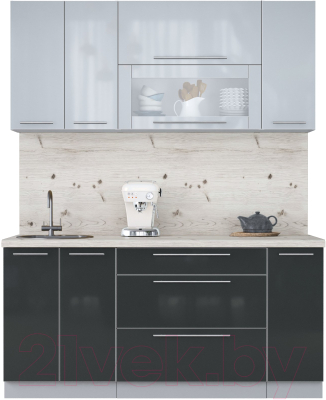 Кухонный гарнитур Интерлиния Мила Пластик 1.7 В - фото