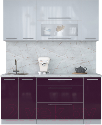 Кухонный гарнитур Интерлиния Мила Пластик 1.7 В - фото