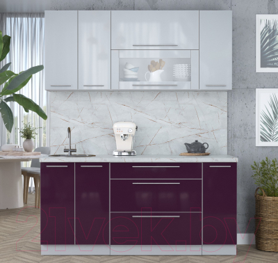 Кухонный гарнитур Интерлиния Мила Пластик 1.7 В