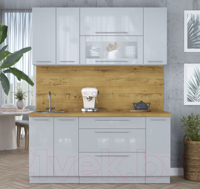 Кухонный гарнитур Интерлиния Мила Пластик 1.7 В