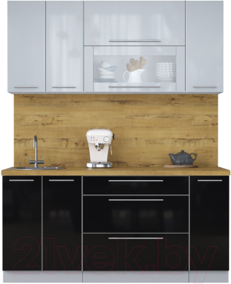 Кухонный гарнитур Интерлиния Мила Пластик 1.7 В - фото