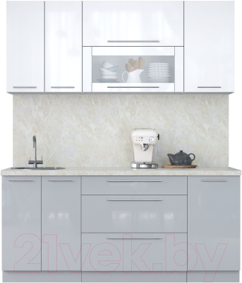 Кухонный гарнитур Интерлиния Мила Пластик 1.8 В - фото