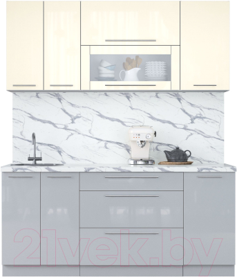 Кухонный гарнитур Интерлиния Мила Пластик 1.8 В - фото