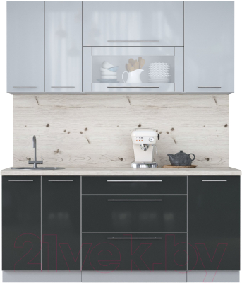 Кухонный гарнитур Интерлиния Мила Пластик 1.8 В - фото