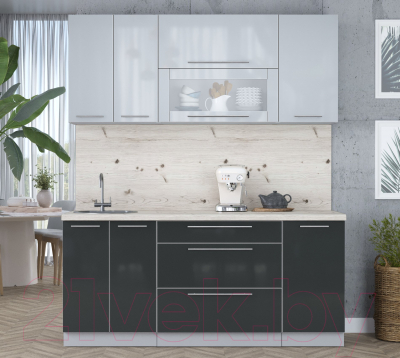 Кухонный гарнитур Интерлиния Мила Пластик 1.8 В