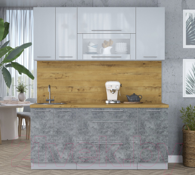 Кухонный гарнитур Интерлиния Мила Пластик 1.8 В