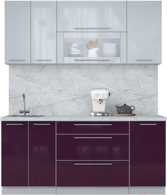 Кухонный гарнитур Интерлиния Мила Пластик 1.8 В - фото