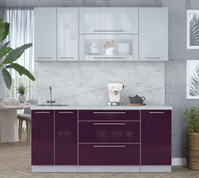 Кухонный гарнитур Интерлиния Мила Пластик 1.8 В