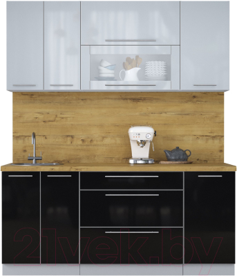 Кухонный гарнитур Интерлиния Мила Пластик 1.8 В - фото