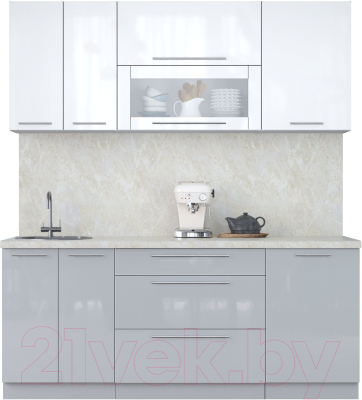 Кухонный гарнитур Интерлиния Мила Пластик 1.9 В - фото