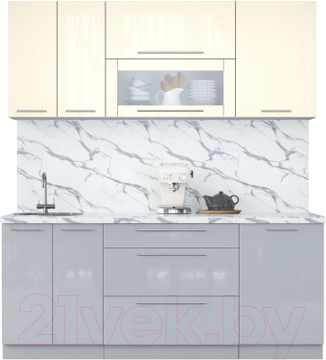 Кухонный гарнитур Интерлиния Мила Пластик 1.9 В - фото