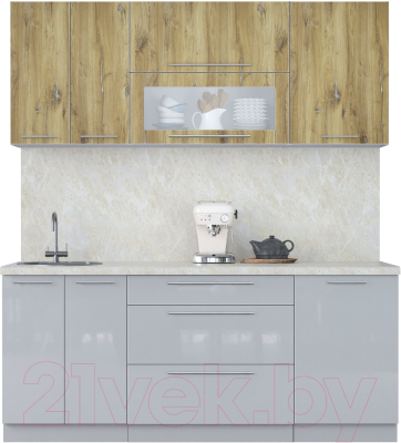 Кухонный гарнитур Интерлиния Мила Пластик 1.9 В - фото