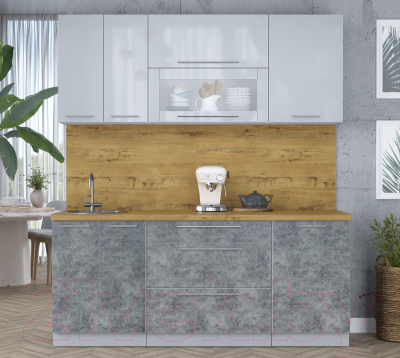 Кухонный гарнитур Интерлиния Мила Пластик 1.9 В