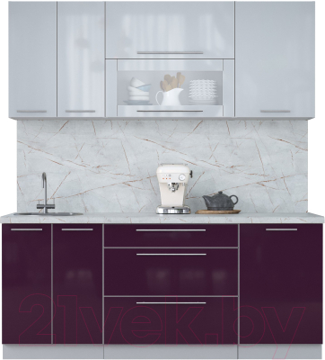 Кухонный гарнитур Интерлиния Мила Пластик 1.9 В - фото