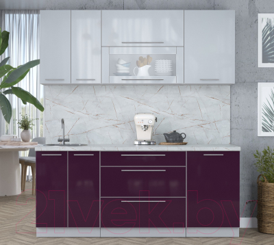 Кухонный гарнитур Интерлиния Мила Пластик 1.9 В