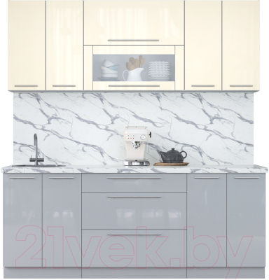 Кухонный гарнитур Интерлиния Мила Пластик 2.0 В - фото