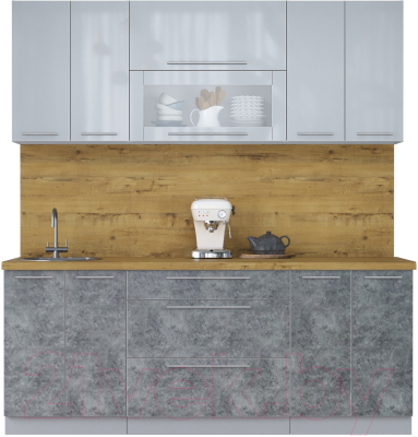 Кухонный гарнитур Интерлиния Мила Пластик 2.0 В - фото