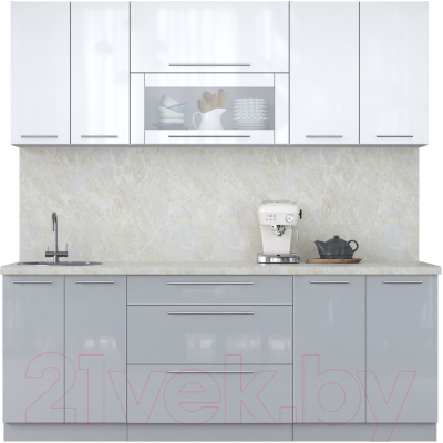 Кухонный гарнитур Интерлиния Мила Пластик 2.1 В - фото